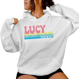 Lucy Nombre Personalizado Linda Idea Groovy Es Lucy Sudadera con capucha para mujer - Regaloses