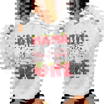 Mama Of The Berry Sweet One Strawberry First Birthday Women Hoodie - Monsterry