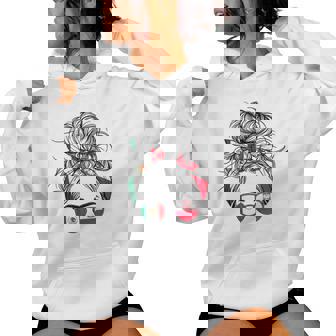 Mexican Polish Flag Messy Bun Sunglasses Mexico Poland Women's Hoodie | Mazezy