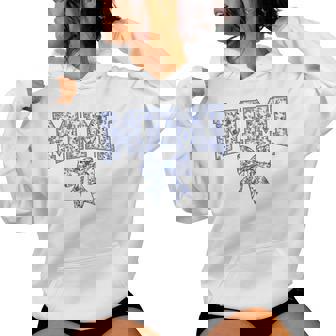 Mimi Coquette Toile Blue Bow Floral Mother's Day Family Women Hoodie | Seseable UK