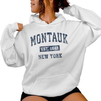 Montauk New York Ny Vintage Established Sports Women Hoodie - Thegiftio UK