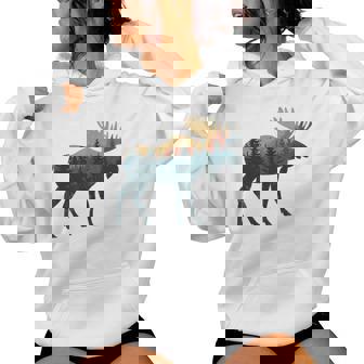 Moose Hunting Hiking Outdoor Camping Forest Moose Women Hoodie | Mazezy