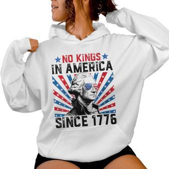 No Kings In America Since 1776 Distressed Usa Flag Vintage Women Hoodie - Thegiftio UK