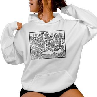Occulte Effrayant Memento Moriquelette Horseman Danse Macabre Sweat à capuche femme - Cadeauxyz