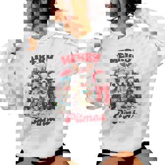 Pitbull Mom Pittie Mom Christmas Xmas Vibes Merry Pitmas Women Hoodie | Mazezy