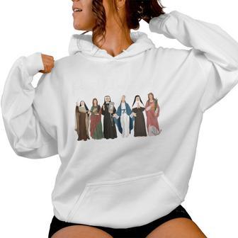 Pray Like A Girl Catholic Saint Christian For Girls Women Hoodie - Thegiftio UK