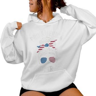 Pro America Anti Trump Messy Bun Political Flag Resist Women Hoodie | Mazezy
