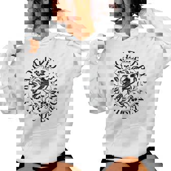 Radicalized By Basic Decency Feminist Bird Floral Women Hoodie - Seseable