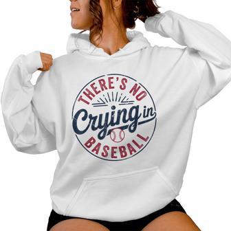 There Is No Crying In Baseball Game Day Baseball Mom Women Hoodie - Thegiftio