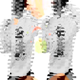 Santa Border Collie Christmas Border Collie Dog Mom Pajama Women Hoodie | Mazezy