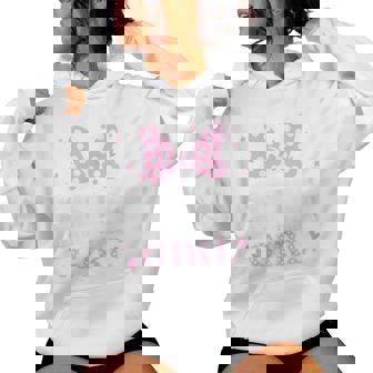 Sister Of The Birthday Girl Cute Pink Bow Family Matching Women Hoodie | Seseable UK