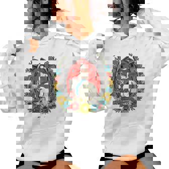 Sunset Horseback Riding Flowers Tank Top Women's Hoodie | Mazezy