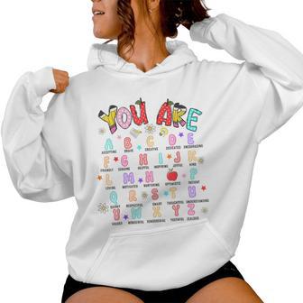 Teacher You Are Letters Alphabet Learn Abcs Boy Girl Reading Women Hoodie - Thegiftio UK