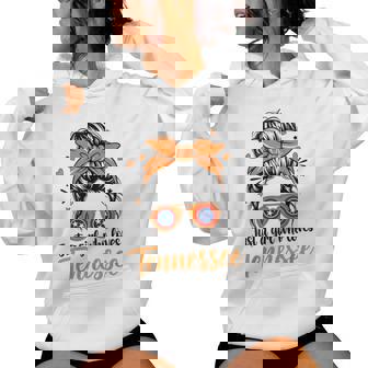 Tennessee Cowgirl Messy Bun Tn Orange Southern Roots Women’S Women Hoodie | Seseable CA