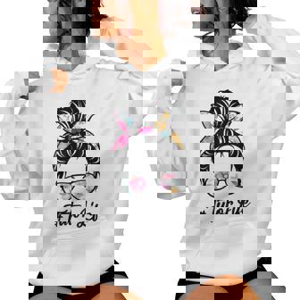 Tutor Messy Bun Woman Mom Girl Tutoring Jobs Women's Hoodie | Mazezy