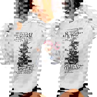 Never Underestimate Old Woman Ride Motorcycles 70 Biker Women's Hoodie | Mazezy