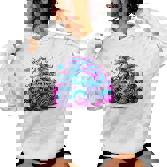 Unicorn Monster Truck Girl Birthday Party Women's Hoodie | Mazezy