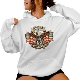 Usa 250 Us Highway 66 Mother Road Anniversary Eagle Tattoo Tri-Blend Women Hoodie | Seseable UK