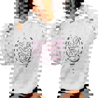 月と無限のシンボルの蓮 ヨガと禅 蓮の花 レディースパーカー - Kawaiitshirt
