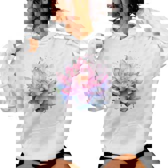 蓮の花 ユリパッド、自然、花、ビューティーアート レディースパーカー - Kawaiitshirt