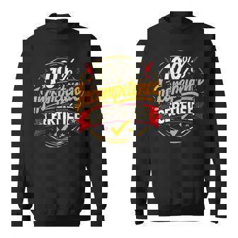 100 Incompétence Certifiée Cadeau Homme Humour Original Sweater e - Cadeauxyz