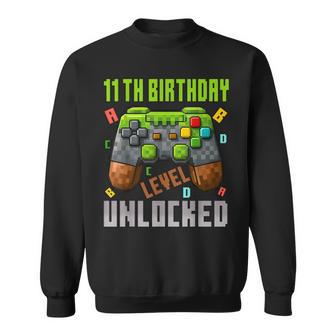 11Th Birthday Boy Level 11 Unlocked Birthday Boy 11 Years Sweatshirt | Mazezy