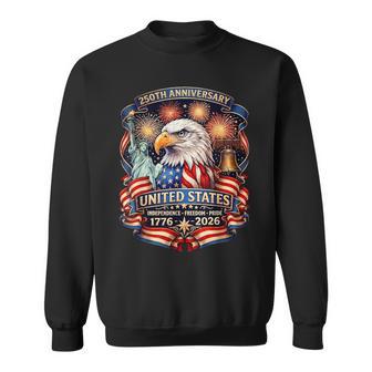1776-2026 Eagle 250 Years Of Freedom Patriot American Sweatshirt - Monsterry