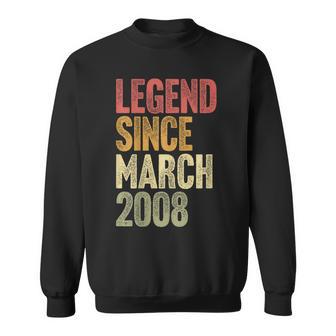 18 Year Old Legend Since March 2008 Retro 18Th Birthday Sweatshirt - Thegiftio UK