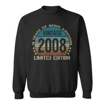 18 Year Old Vintage 2008 Limited Edition 18Th Birthday Sweatshirt - Thegiftio UK