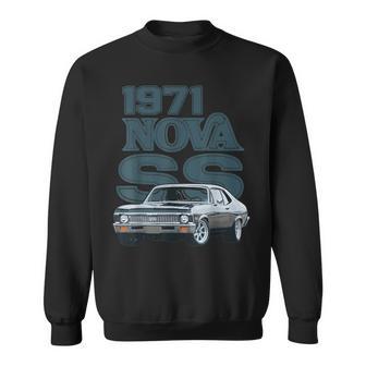 1971 71 Chevys Nova 2 Classic Car Old School Muscle Car Sweatshirt - Thegiftio UK