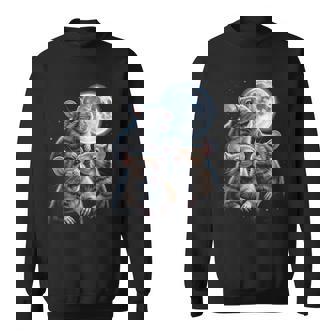 3 マウス 月 3 匹のネズミ 面白い げっ歯類 恋人 ユーモア 空 夜 長袖tシャツ スウェットシャツ - Kawaiitshirt