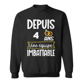 4 Ème Anniversaire De Mariage 4 Ans De Mariage Pour Couple Sweater e - Cadeauxyz