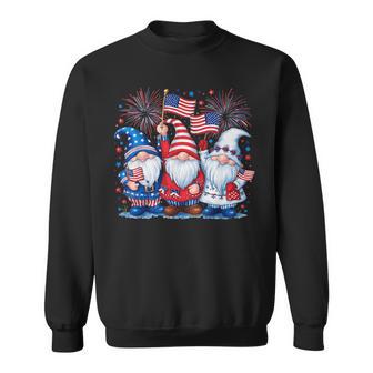 4Th Of July Gnomes America Usa Flag Patriotic With Fireworks Sweatshirt | Mazezy