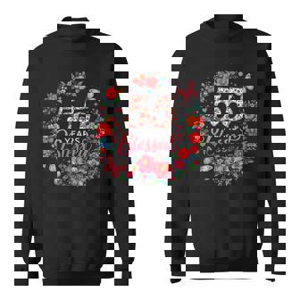 55 Years Blessed 55歳 フローラル 55歳の誕生日プレゼント スウェットシャツ - Kawaiitshirt
