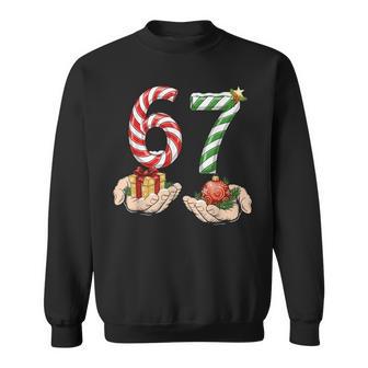 6 7 Meme 67 Christmas Pajamas Holiday Gen Alpha Slang Sweatshirt - Monsterry