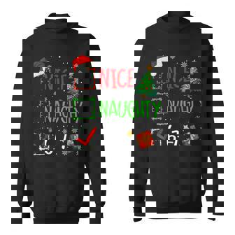 6-7 Meme Nice Naughty 67 Christmas Brain Rot Graphic Sweatshirt | Mazezy