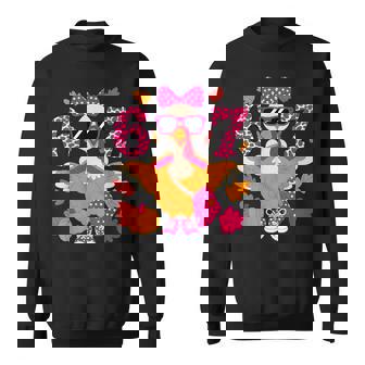 6 7 Thanksgiving Leopard Bow Turkey Six Seven Meme Sweatshirt | Seseable FR