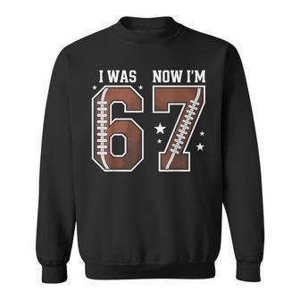I Was 6 Now I'm 7 Year Old Football Theme 7Th Birthday Boy Sweatshirt - Thegiftio