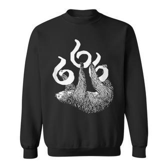 666 野獣のマークにぶら下がっているナマケモノ 面白いサタンシャツ スウェットシャツ - Kawaiitshirt