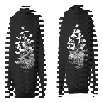 666 野獣のマークにぶら下がっているナマケモノ 面白いサタンシャツ スウェットシャツ - Kawaiitshirt