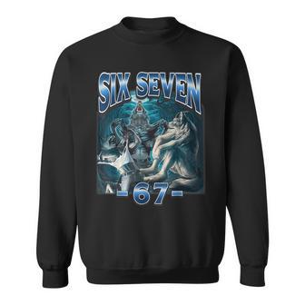 67 Alpha Wolf Meme Six Seven Humor Sweatshirt - Thegiftio UK