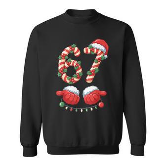 67 Christmas 6 7 Meme Pajamas Holiday Gen Alpha Slang Sweatshirt - Thegiftio UK