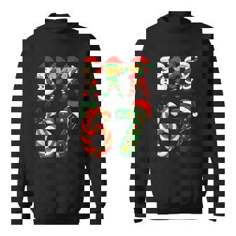 67 Christmas Dabbing Santa Elf Snowman Six Seven Meme Sweatshirt | Seseable CA