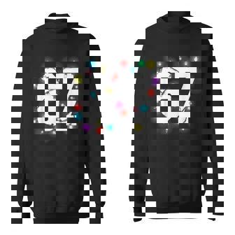 67 Christmas Lights Six Seven School Number Holiday Sweatshirt | Mazezy
