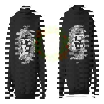 67 Farmhouse Wreath Six Seven 6-7 Six-Seven Christmas Sweatshirt - Thegiftio