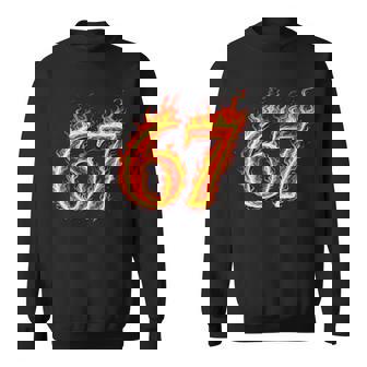 67 Fireixeven Meme Flames スラング 数字 面白い キッズ ティーン 長袖tシャツ スウェットシャツ - Kawaiitshirt