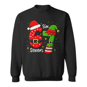 67 Meme Six Seven Elf Christmas Gen Z Alpha Meme Slang Sweatshirt - Thegiftio UK