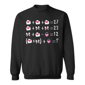 67 Meme Valentine Math Teacher Bow Six Seven Puzzle Sweatshirt Unisex | Mazezy