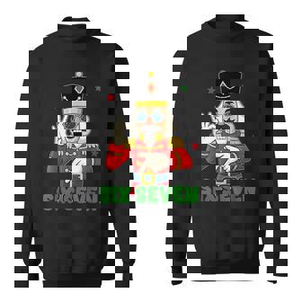 67 Six Seven Meme Christmas Nutcracker Hands Sign Xmas Pj Sweatshirt - Monsterry