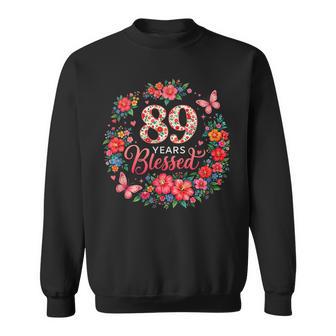 89歳の祝福された89歳のフローラル89歳の誕生日プレゼント スウェットシャツ - Kawaiitshirt